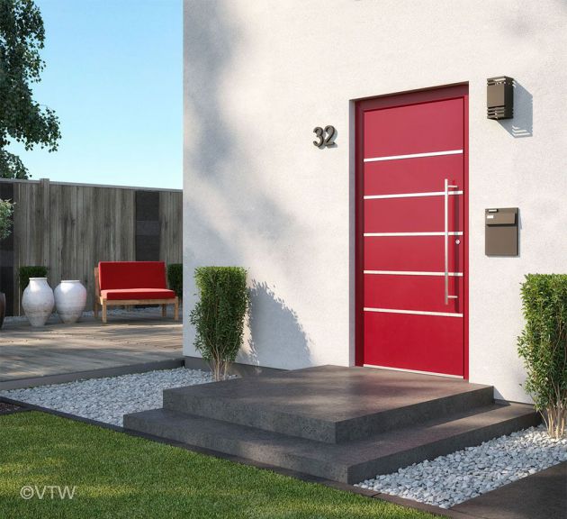 Rote design Haustür nach sondermaß